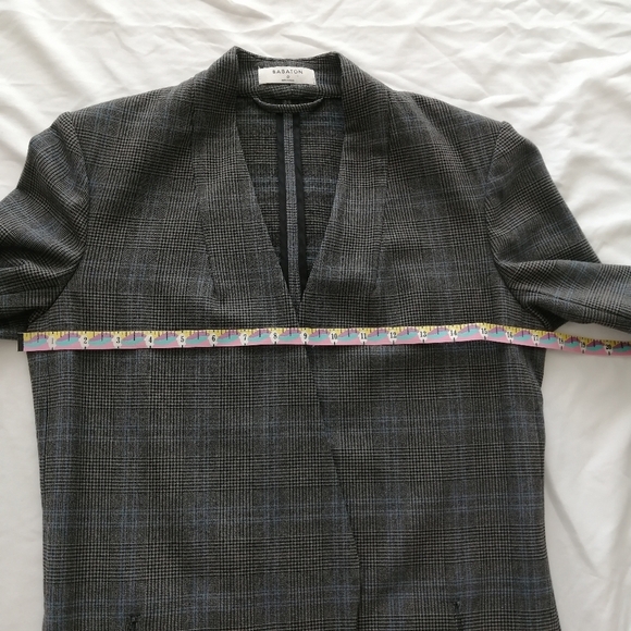 Aritzia Babaton Power Hip Blazer Macauley Glencheck Gray Blue Plaid Size 0 - Picture 15 of 17